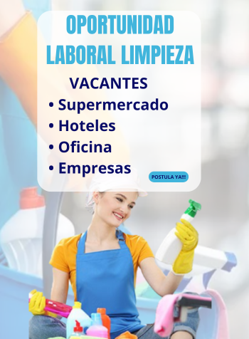 OPORTUNIDAD DE EMPLEO PARA LIMPIEZA